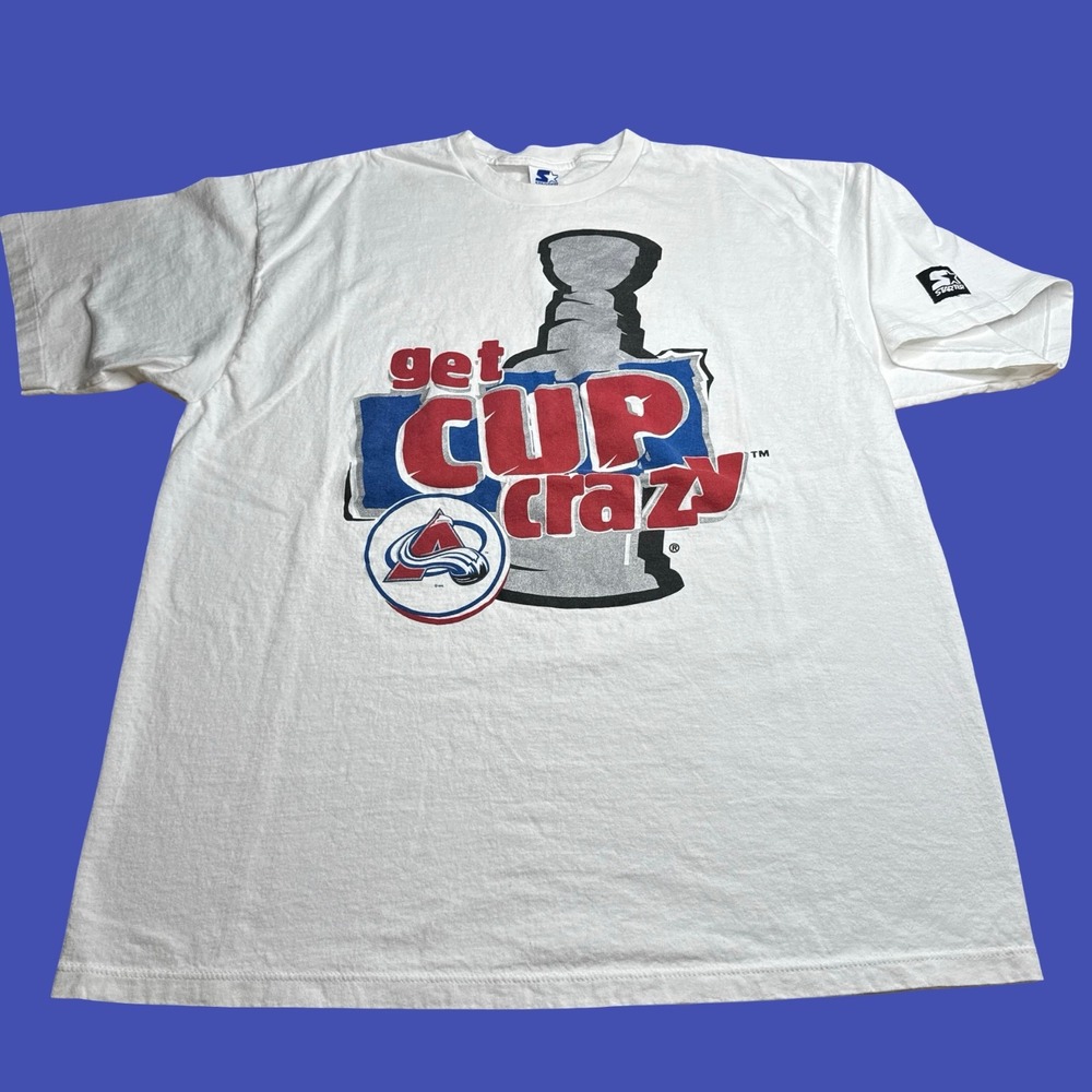 Vintage Colorado Avalanche 90s Starter Stanley Cup T Shirt XL Get Cup Crazy